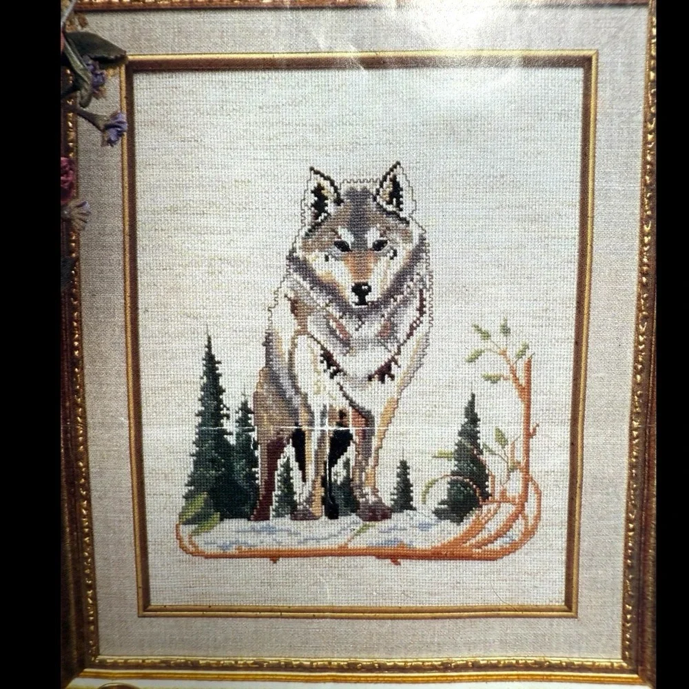 OPEN Designs for the Needle 5211 Wolf Snow Scene Counted Cross Stitch Kit VTG